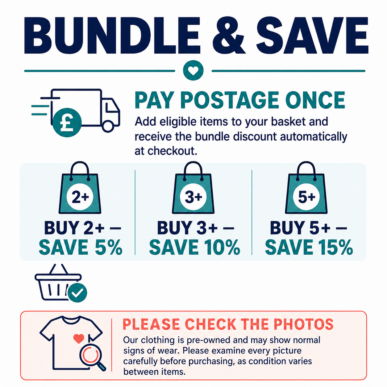 Current AutoListing buyer offer and postage information. Please check all photos carefully because pre-owned clothing may show normal signs of wear.